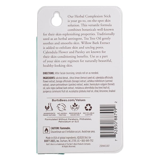 Burts Bees Herbal Complexion Stick With Tea Tree Oil 0.26Oz - Image 2