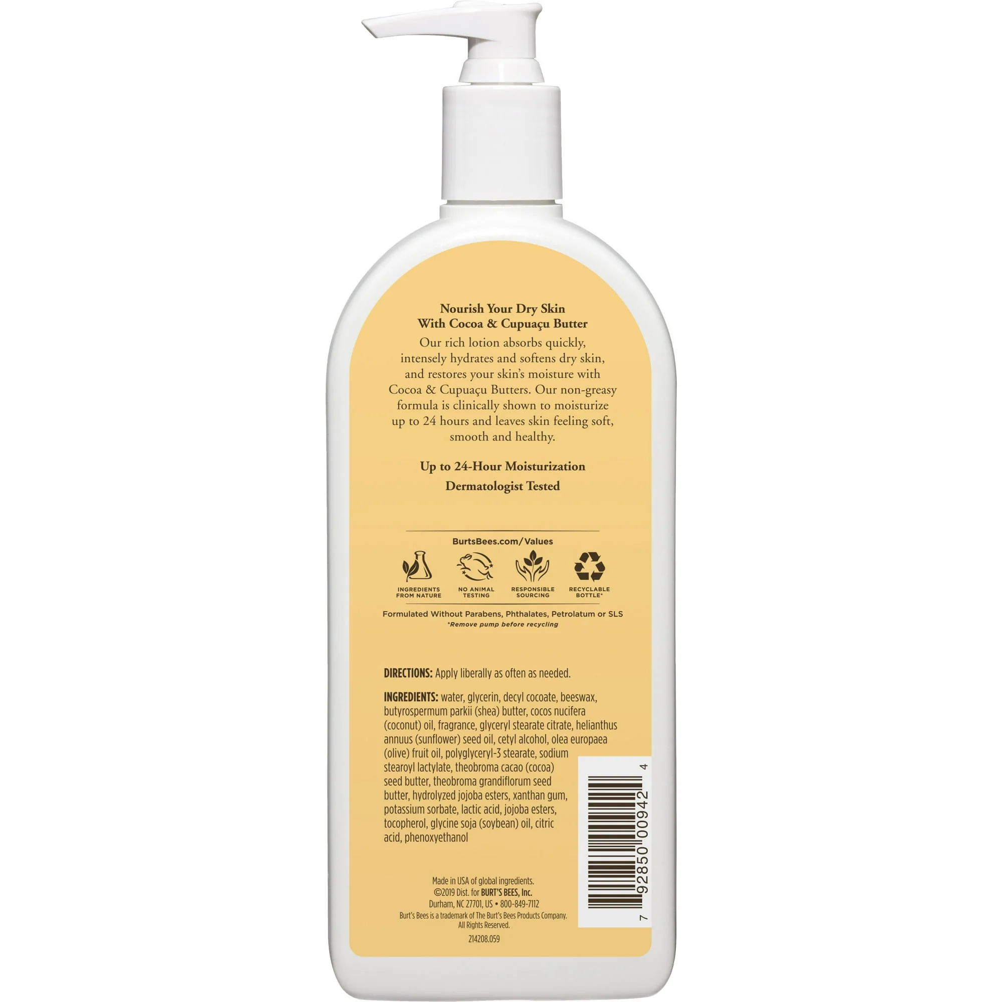Burts Bees Body Lotion With Milk & Honey 12oz - Image 2
