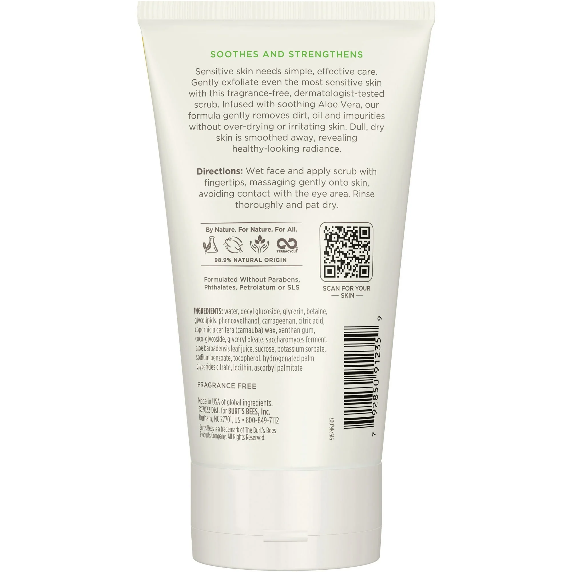 Burt's Bees Face Scrub With Aloe Sensitive 4oz - Image 3