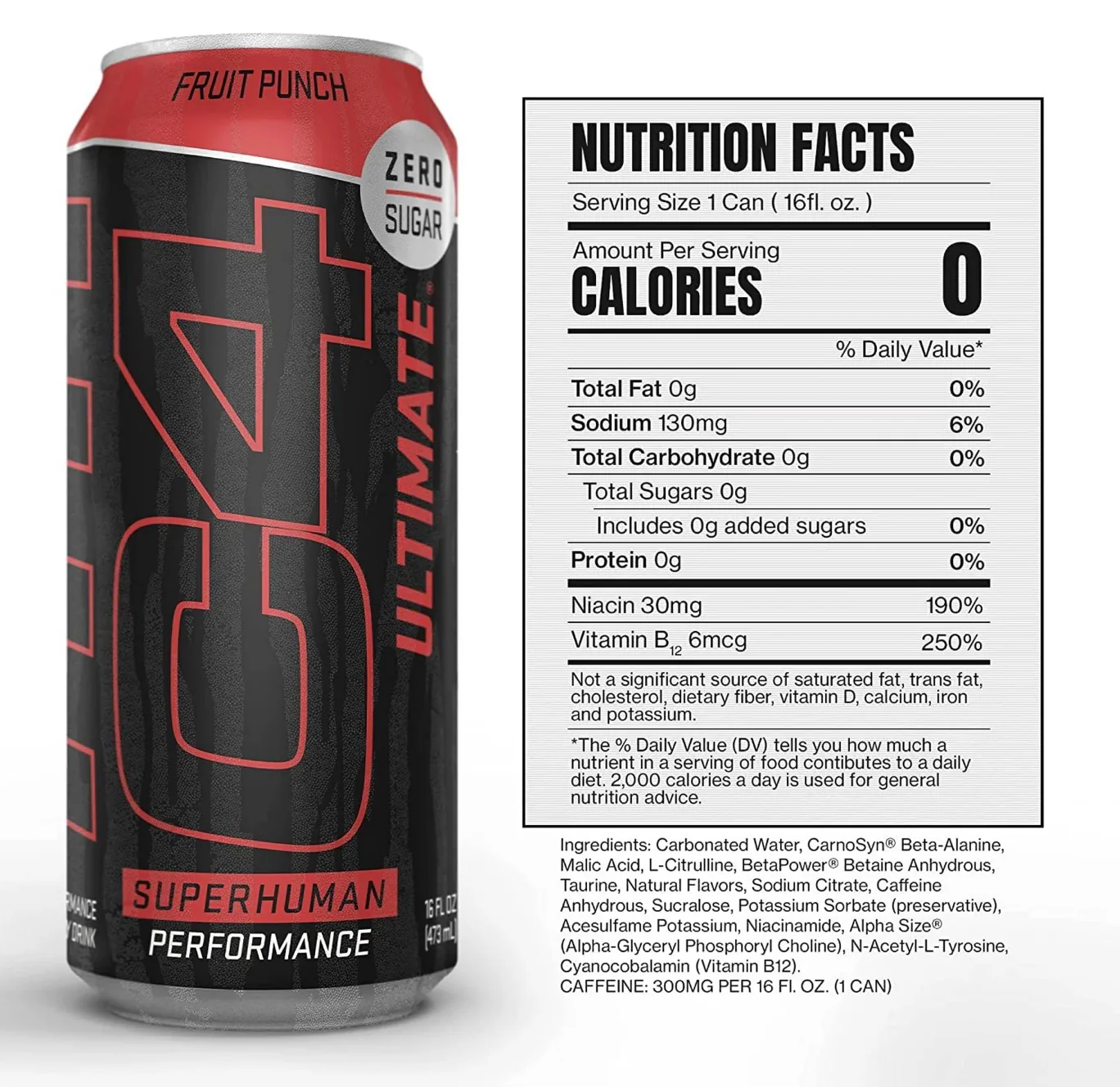 C4 Ultimate Energy Drink  Fruit Punch  16 Oz - Image 2