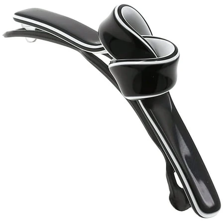 Camila Paris CP3358 French Hair Barrette Clip for Girls  Handmade  Black/White  Metal-Free Closure Strong Hold Grip Hair Clips for Women  No Slip Durable Styling Girls Hair Accessories  Made in France