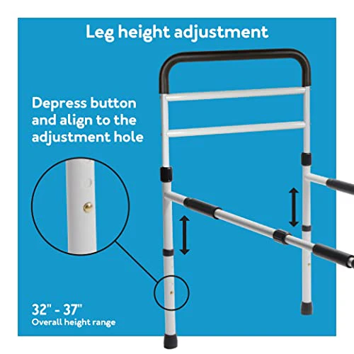 Carex Bed Rails for Elderly Adults - Adult Bed Rails and Bed Grab Bar for Elderly, Seniors, People with Mobility Issues - Tool-Free Assembly 37x20x45 - Image 8