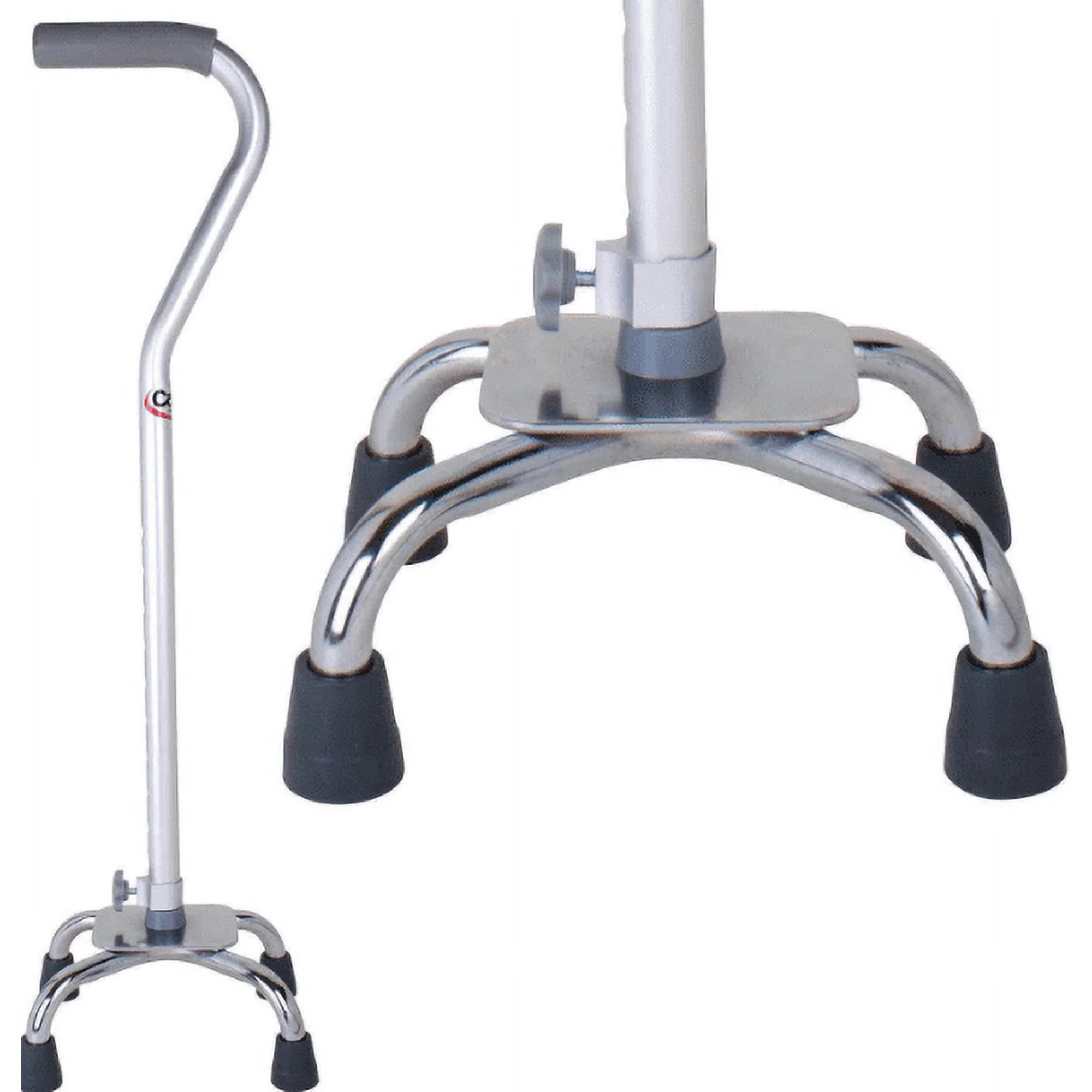 Carex Aluminium Quad Cane Small Base Offset - Image 2