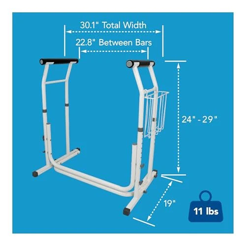 Carex Toilet Safety Rails for Seniors, Adjustable Toilet Safety Frame and Toilet Rails with Handles for Elderly and Disabled, Stand Alone Toilet Safet - Image 4