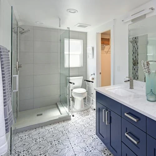 Carex Toilet Safety Rails for Seniors, Adjustable Toilet Safety Frame and Toilet Rails with Handles for Elderly and Disabled, Stand Alone Toilet Safet - Image 5