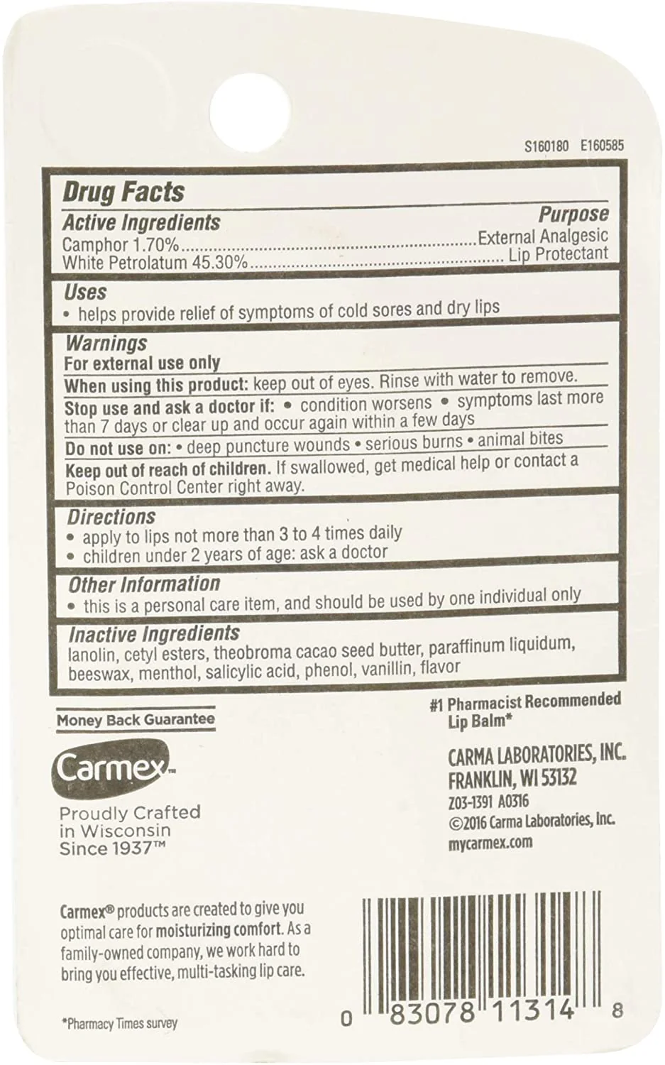 Carmex Classic Lip Balm, Medicated, 0.35 oz - Image 2