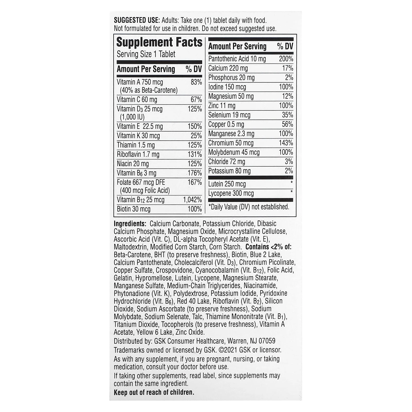 Centrum Silver Adults +50 Tablets 80ct - Image 3