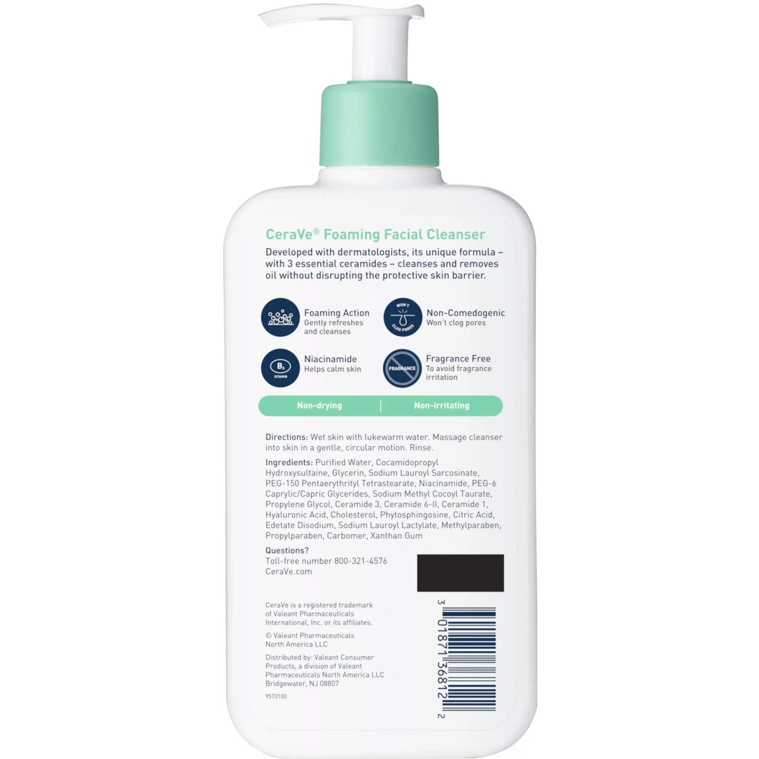 CERAVE FOAMING FACIAL CLEANSER 12 Oz - Image 2