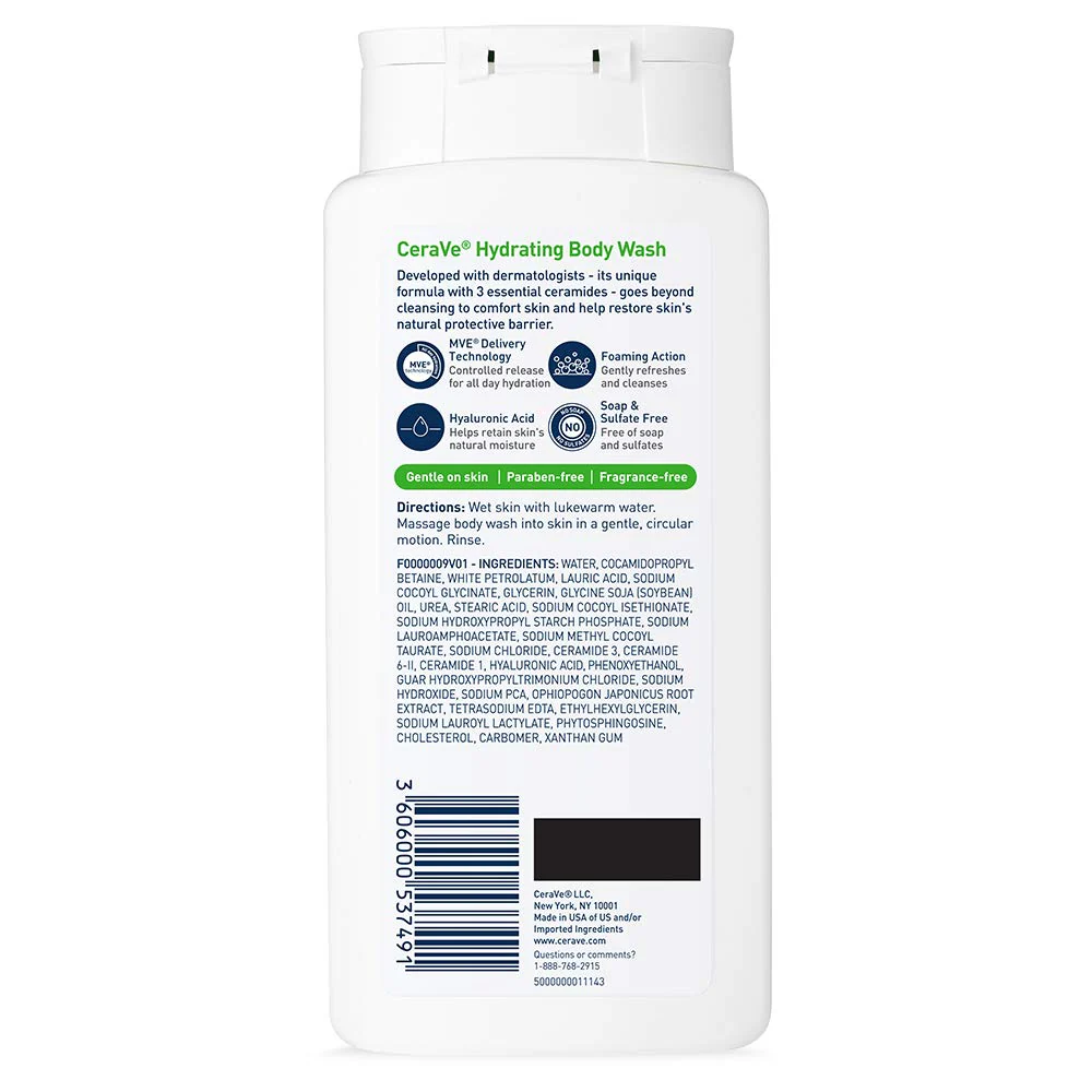 CERAVE HYDRATING BODY WASH 10 Oz - Image 2
