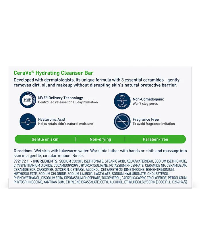 CeraVe Hydrating Cleanser Bar 4.5oz - Image 2