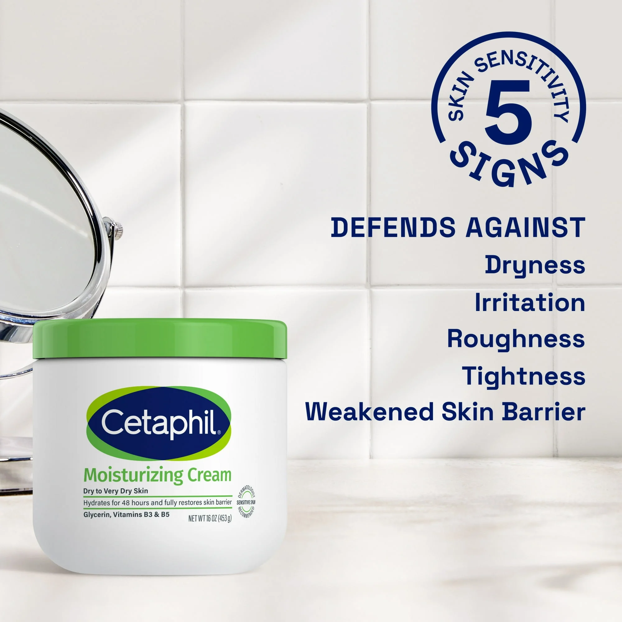 Cetaphil Fragance Free Moisturizing Cream for Very Dry Skin 16oz - Image 2