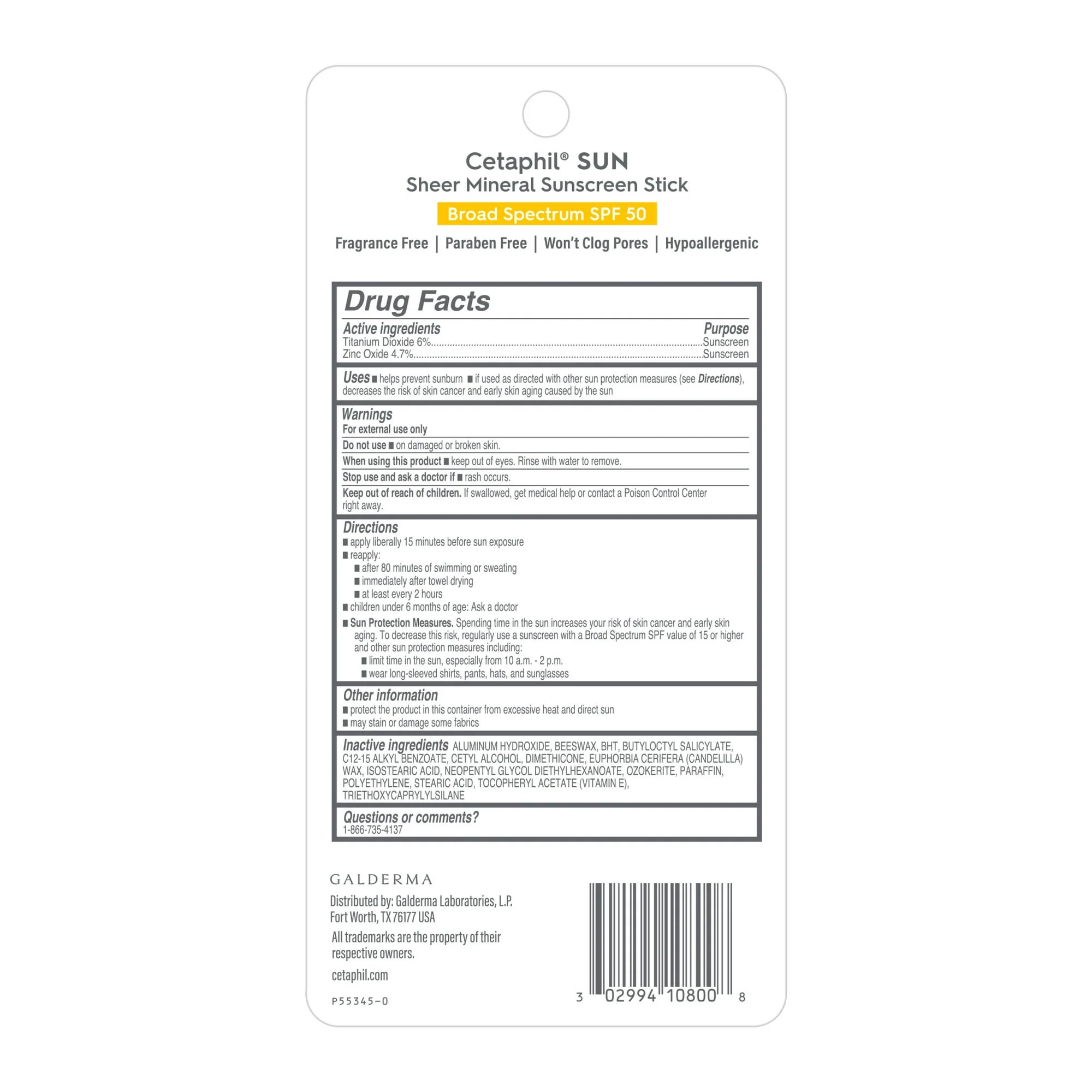 Cetaphil Sheer Mineral Sunscreen Stick SPF 50 - Image 3