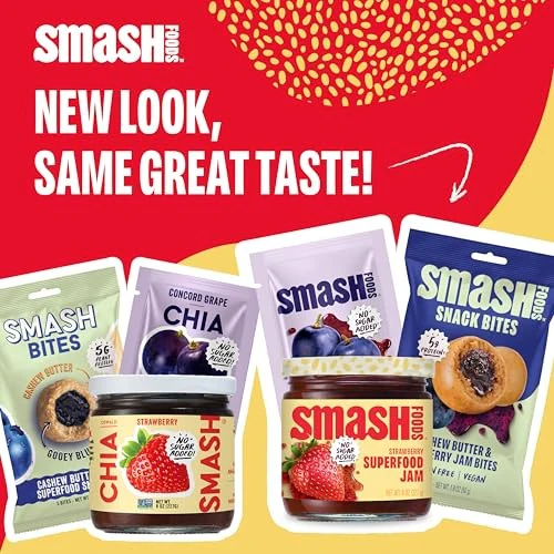 Chia Smash Protein Superfood Snack Bites Choco Peanut Butter + Raspberry Jam, 5 Bites - Image 2