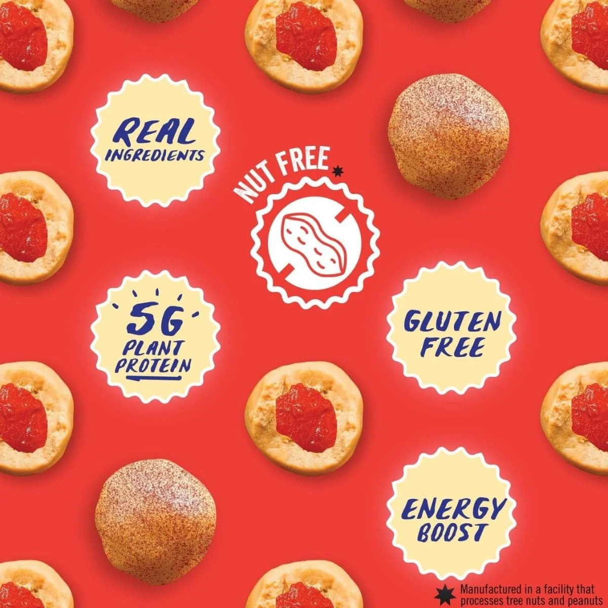 Chia Smash Protein Superfood Snack Bites Sunflower Butter + Strawberry Jam, 5 Bites - Image 4