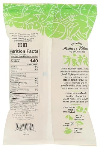 Chicas 10 Oz Lime Tortilla Chips - Image 2