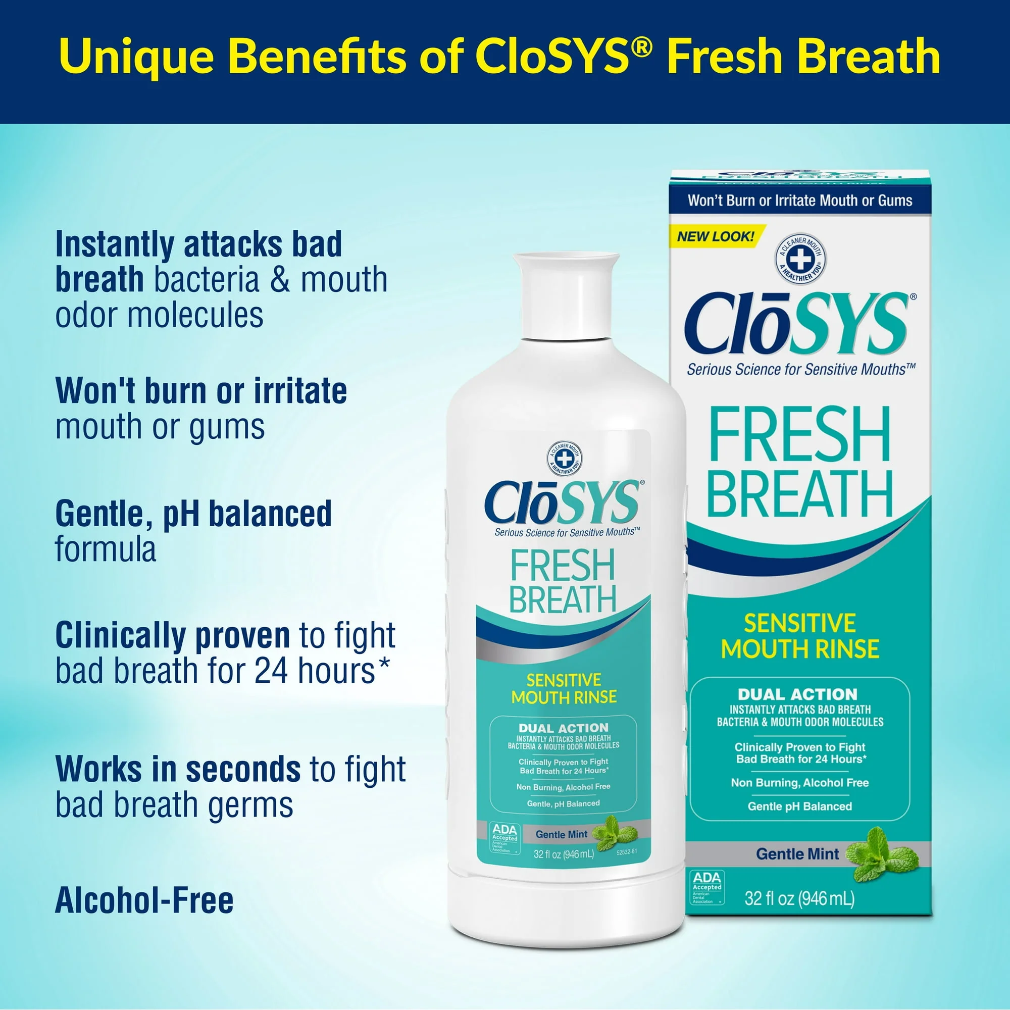 Closys Fresh Breath Mouth Rinse 32oz - Image 2