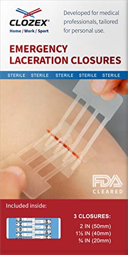 Clozex Emergency Laceration Closures - Repair Wounds Without Stitches. FDA Cleared Skin Closure Device for 3 Individual Wounds or Combine for Total Le - Image 2