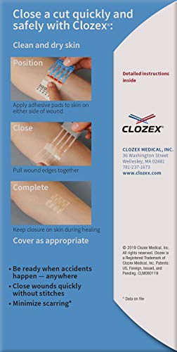 Clozex Emergency Laceration Closures - Repair Wounds Without Stitches. FDA Cleared Skin Closure Device for 3 Individual Wounds or Combine for Total Le - Image 3