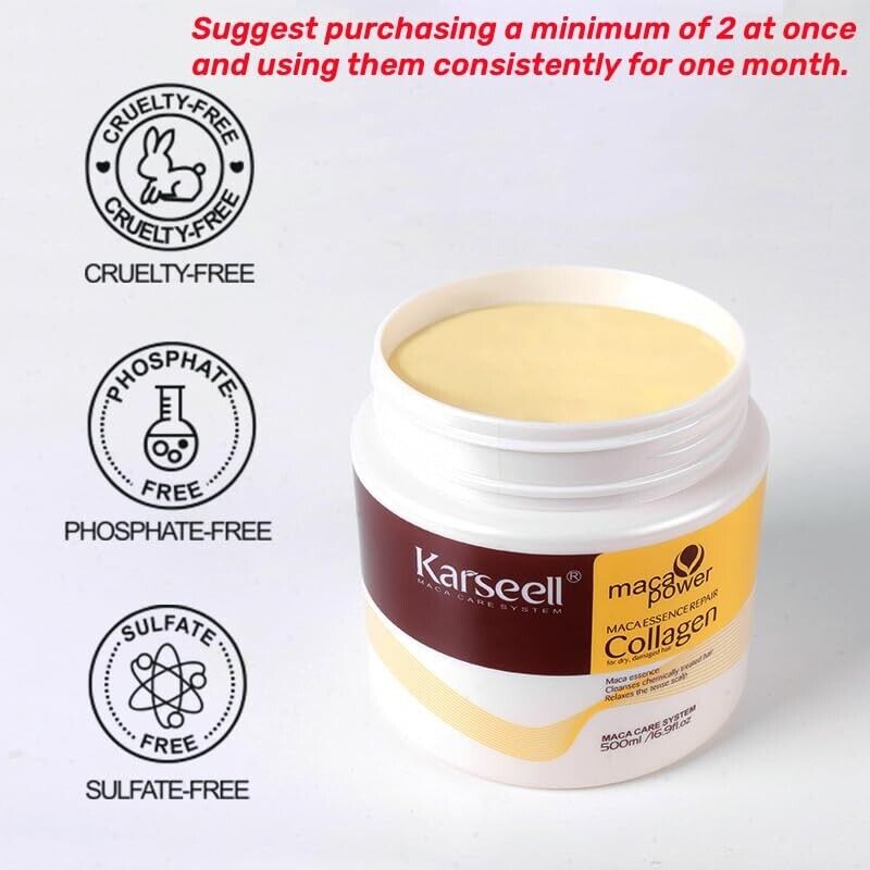 Karseell Collagen Hair Mask with Argan Oil 16.90 Oz - Image 3