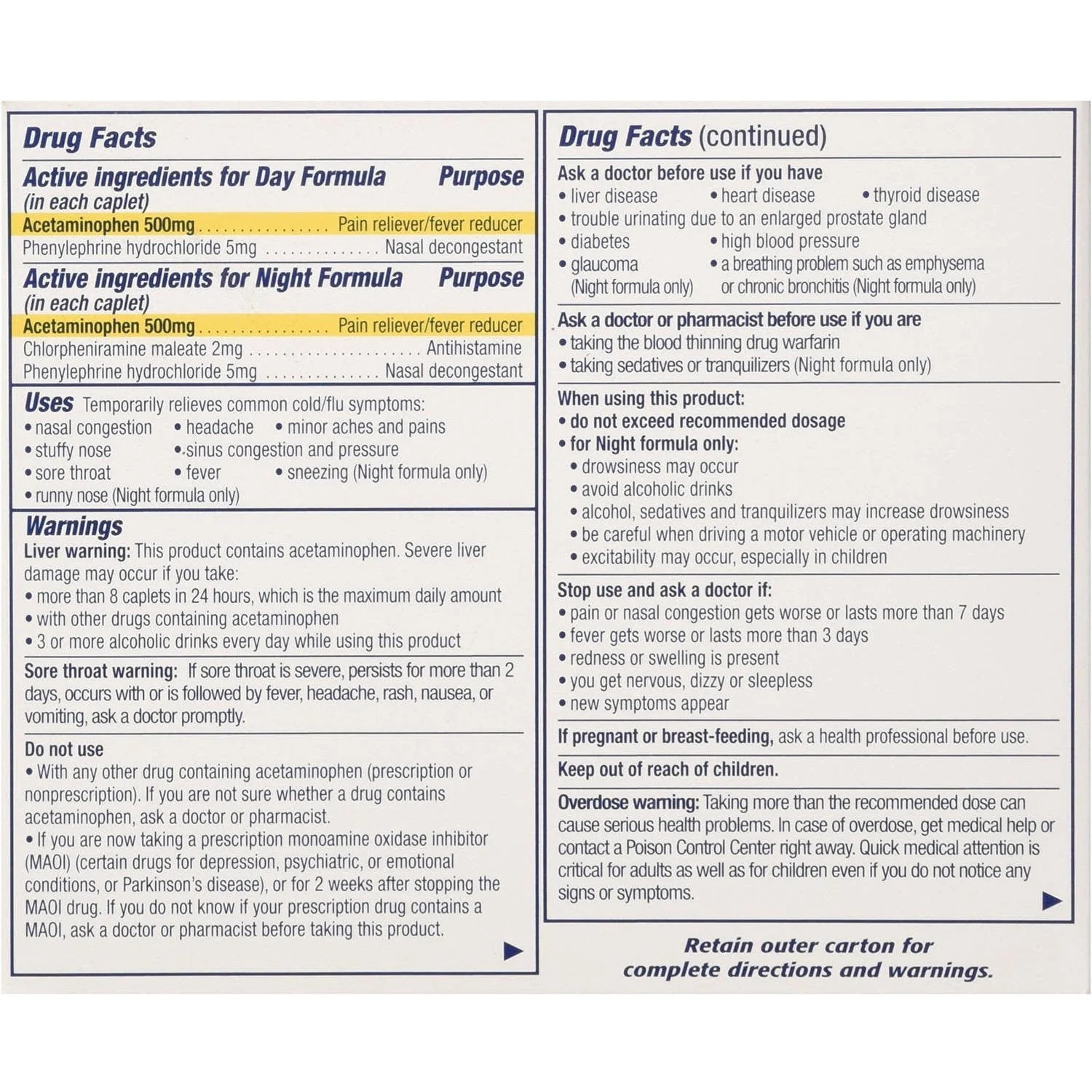 Contact Cold Flu Dual Formula Day & Night Caplets 28ct - Image 2