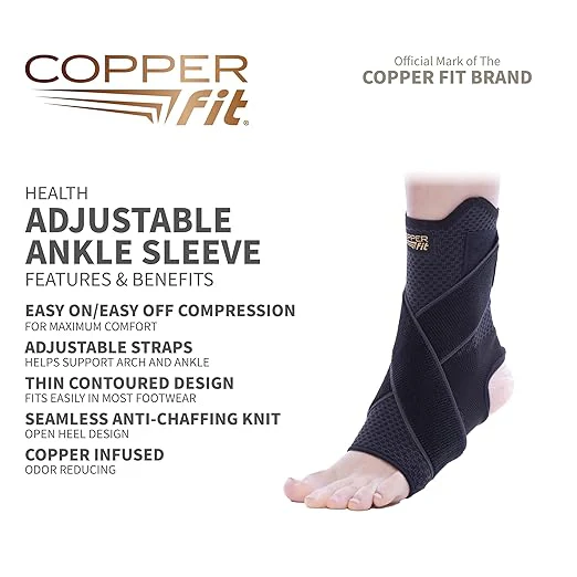 Copper Fit Ankle Sleeve With Adjustable Strap - Image 2