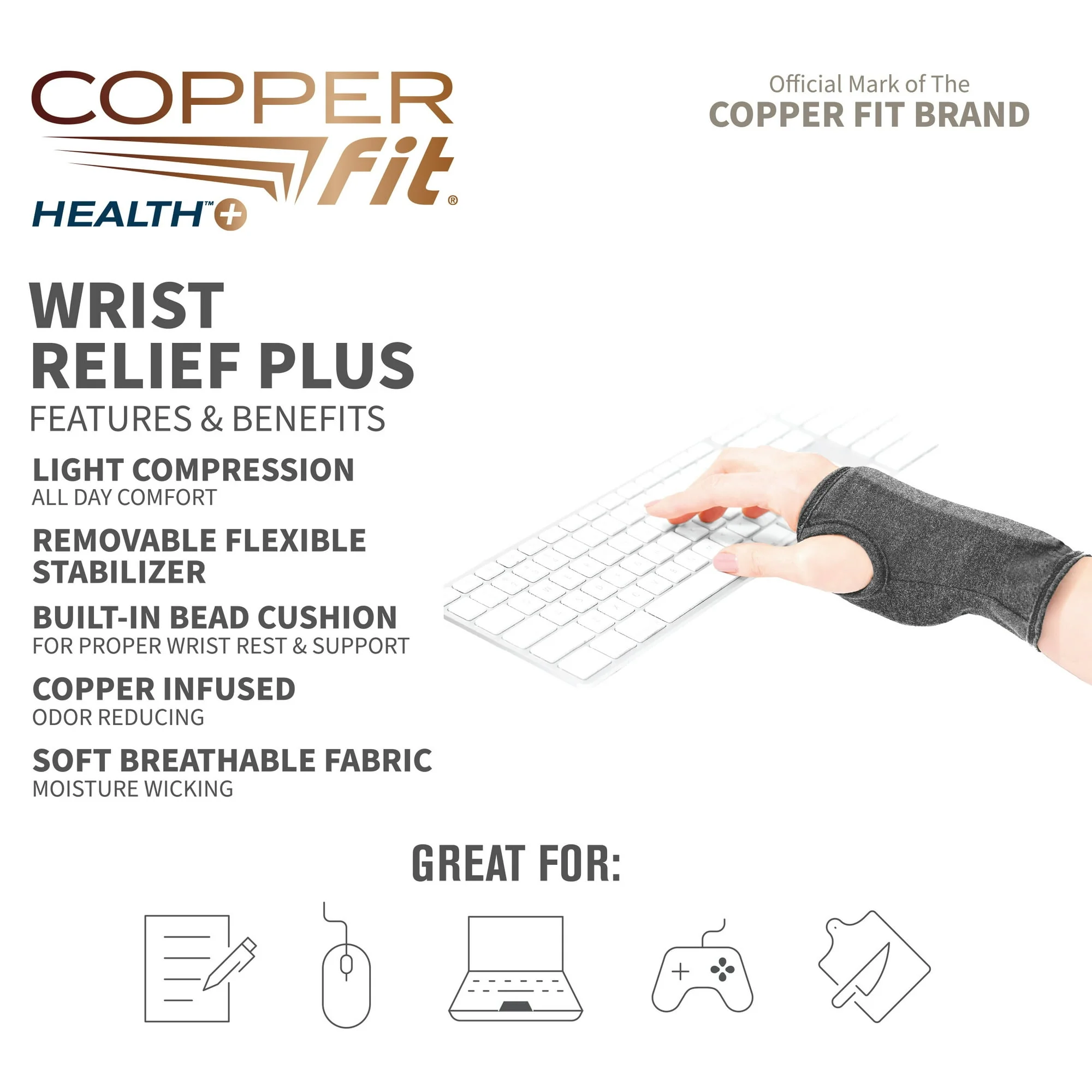 Copper Fit Wrist Relief+ One Size N13168 - Image 2