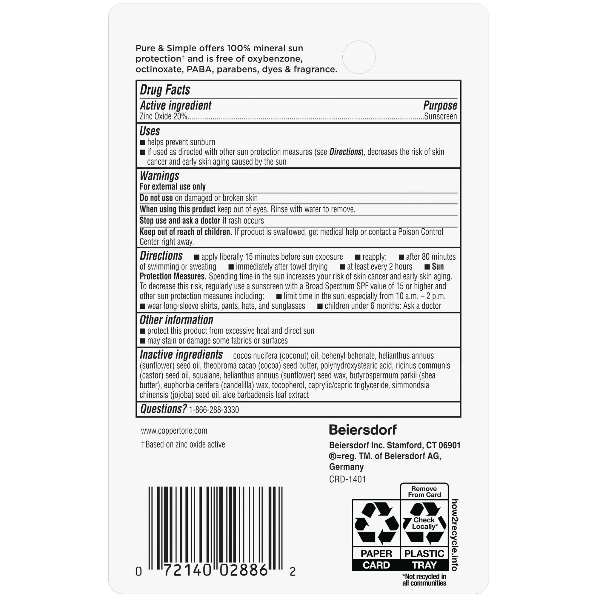 Coppertone Pure & Simple Baby SPF 50 0.49oz - Image 2