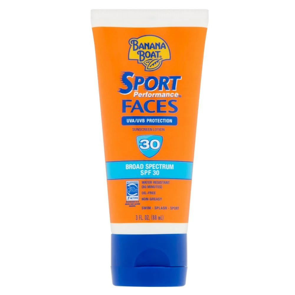 Banana Boat Sport Performance Faces Sunscreen Lotion SPF 30, 3 oz