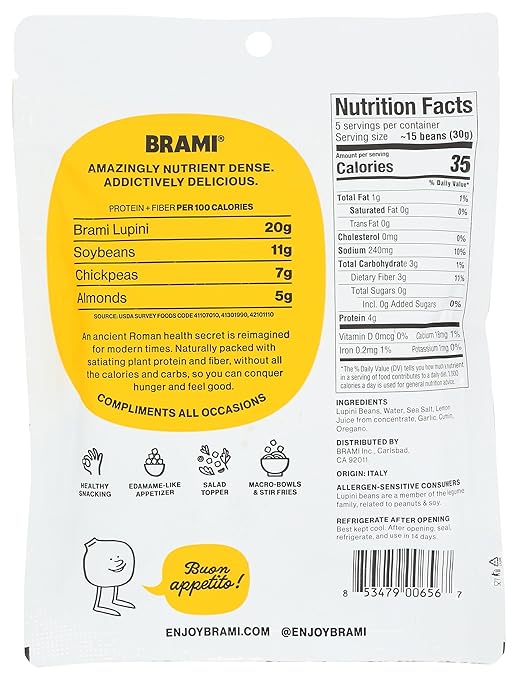 Brami Lupini Snack Bean Mediterranean Medley, 5.3 oz - Image 2