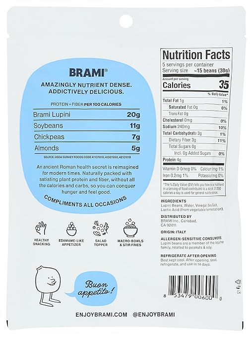 Brami Lupini Snack Bean Sea Salt and Vinegar, 5.3 oz - Image 2