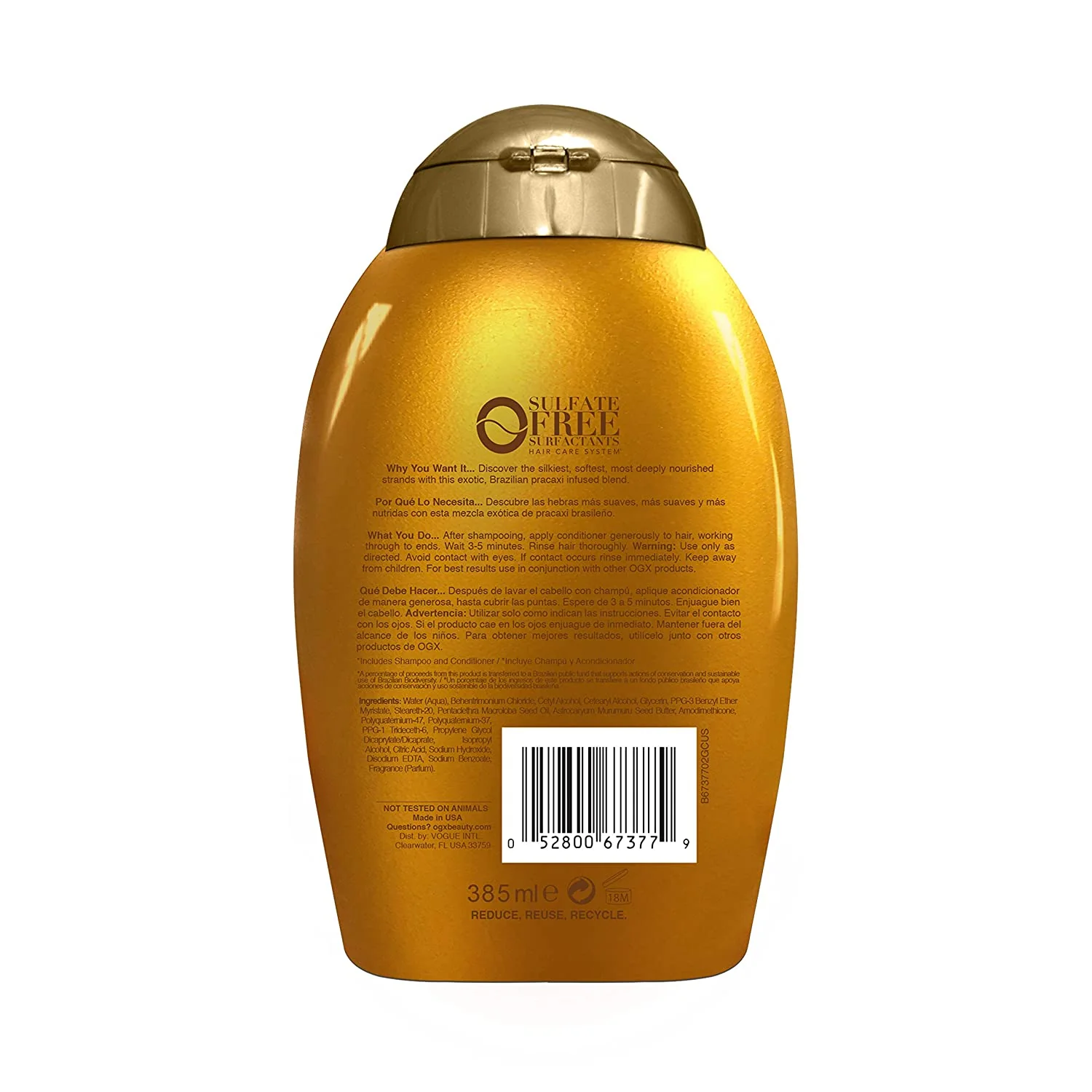 OGX Deeply Restoring + Pracaxi Recovery Oil Conditioner for Color-Treated Hair, 13 fl. oz - Image 2