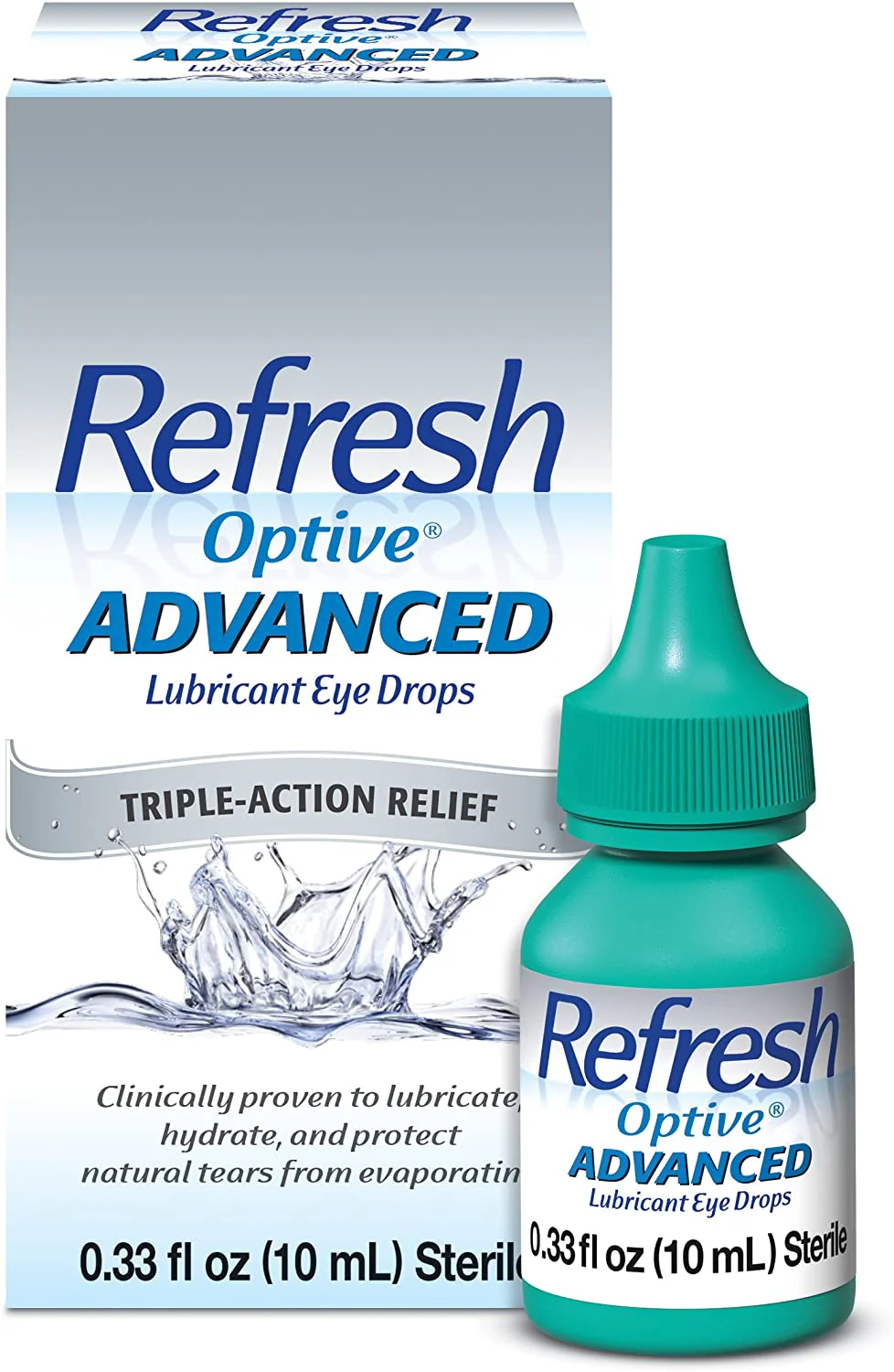 Refresh Optive Advanced Lubricant Eye Drops, 0.33 Fl Oz (1 Count) (10mL) Sterile