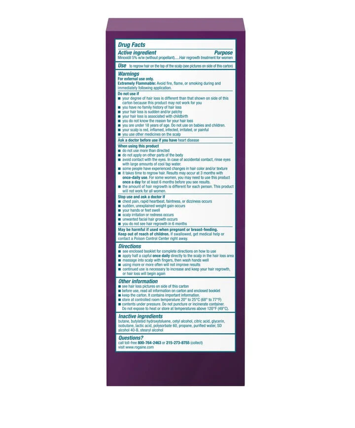 Rogaine Women's 5% Minoxidil Unscented Foam - Image 3