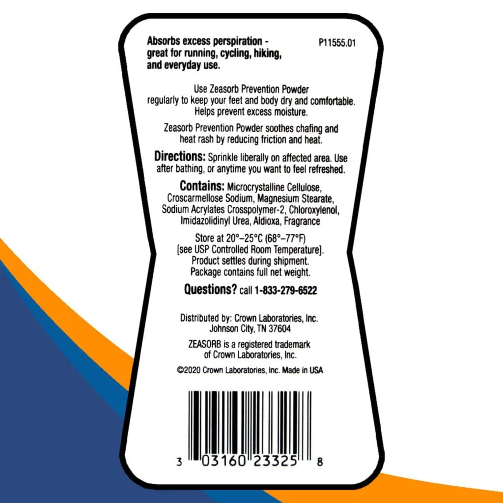 Zeasorb Prevention Super Absorbent Powder 2.5oz - Image 3