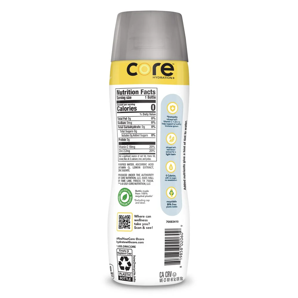 Core Hydration Plus Immunity Lemon 23.9oz - Image 2