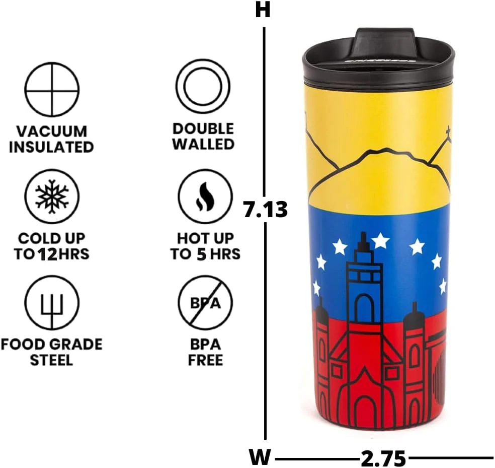 Costablue Venezuela Stainless Steel Thermal Travel Mug 16oz - Image 2