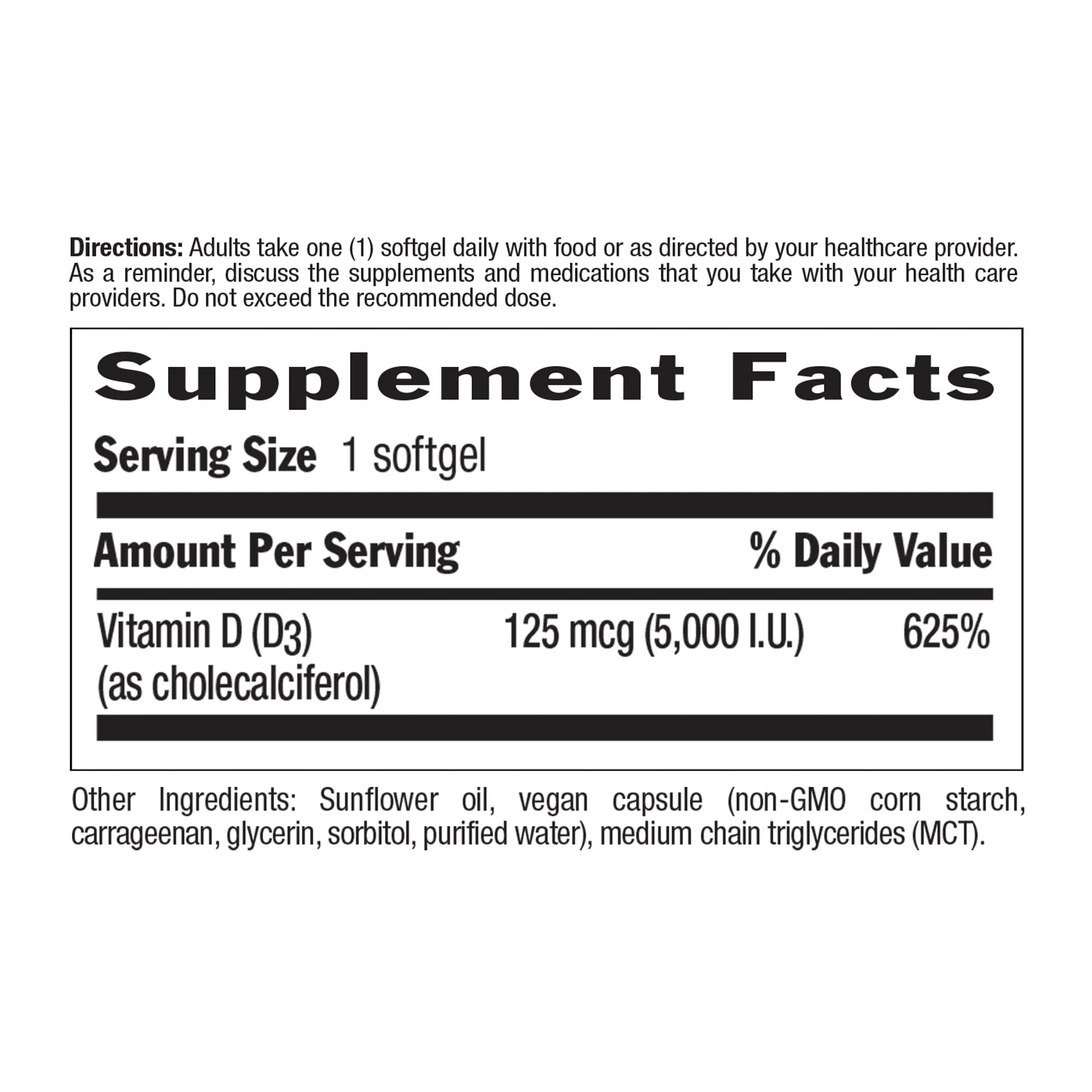 Country Life Vegan D3 125mcg Softgels 60ct - Image 2
