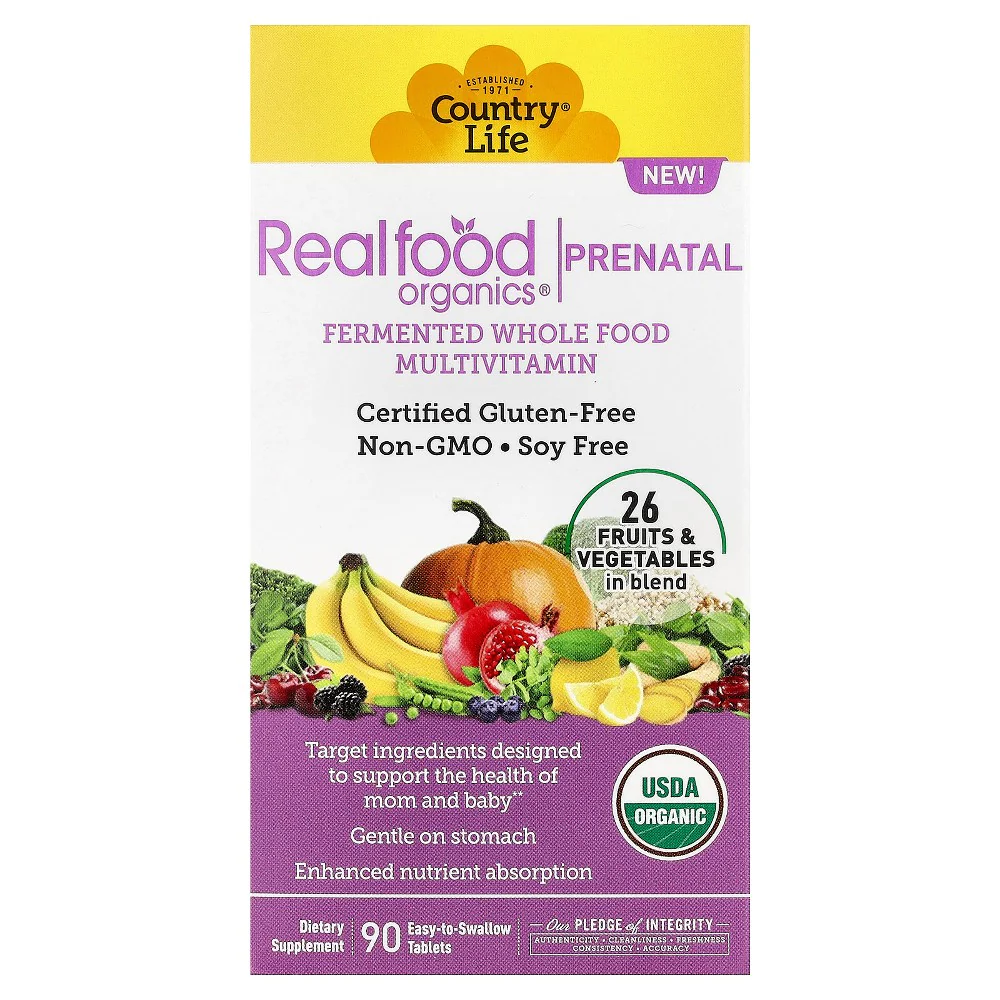 Country Life, Realfood Organics®, Prenatal, 90 Easy-to-Swallow Tablets - Image 9