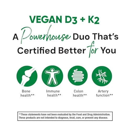Country Life Vegan D3 & K2 – 5000 IU & 100 Mcg MK-4 & MK-7 60 Capsules - Image 3