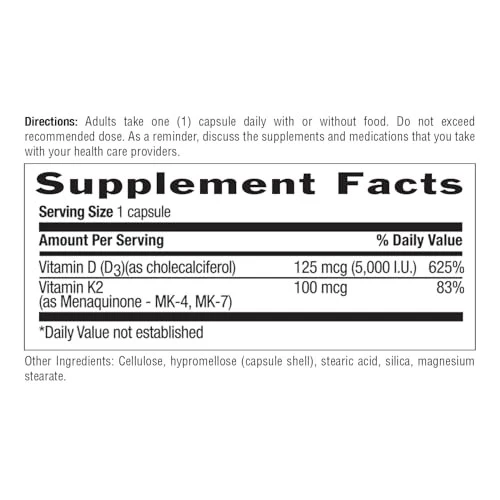 Country Life Vegan D3 & K2 – 5000 IU & 100 Mcg MK-4 & MK-7 60 Capsules - Image 5