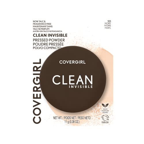 Covergirl Clean Invisible Pressed Powder Foundation, 105 Ivory, 0.38oz - Image 4