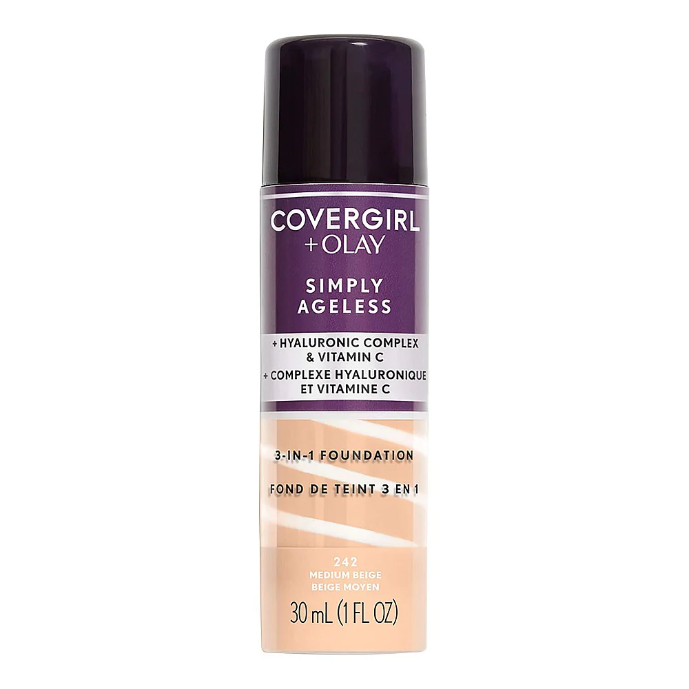 COVERGIRL+Olay Simply Ageless 3-in-1 Liquid Foundation Medium Beige, 1 Oz - Image 2