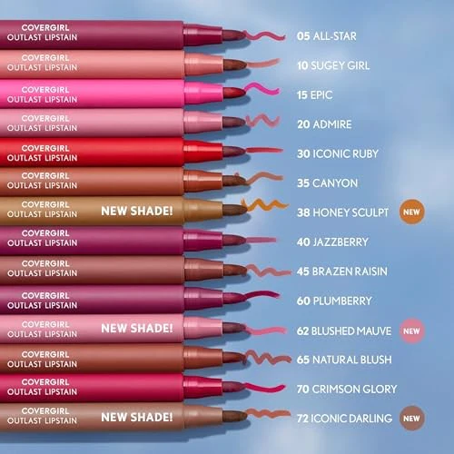 COVERGIRL Outlast Lipstain, 38 Honey Sculpt, Non-Drying, Lightweight, 0.05oz - Image 7