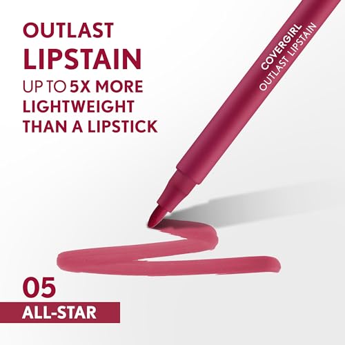 Covergirl Outlast Lipstain, Smooth Application, Precise Pen-Like Tip, Transfer-Proof, Satin Stained Finish, Vegan Formula 1 Count (Pack of 1) - Image 2