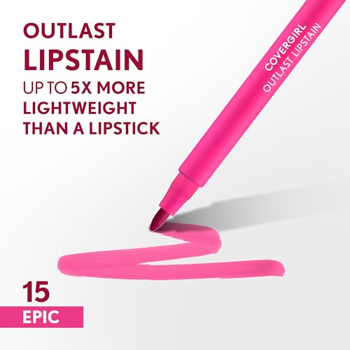 Covergirl Outlast Lipstain, Smooth Application, Precise Pen-Like Tip, Transfer-Proof, Satin Stained Finish, Vegan Formula 1 Count (Pack of 1) - Image 2