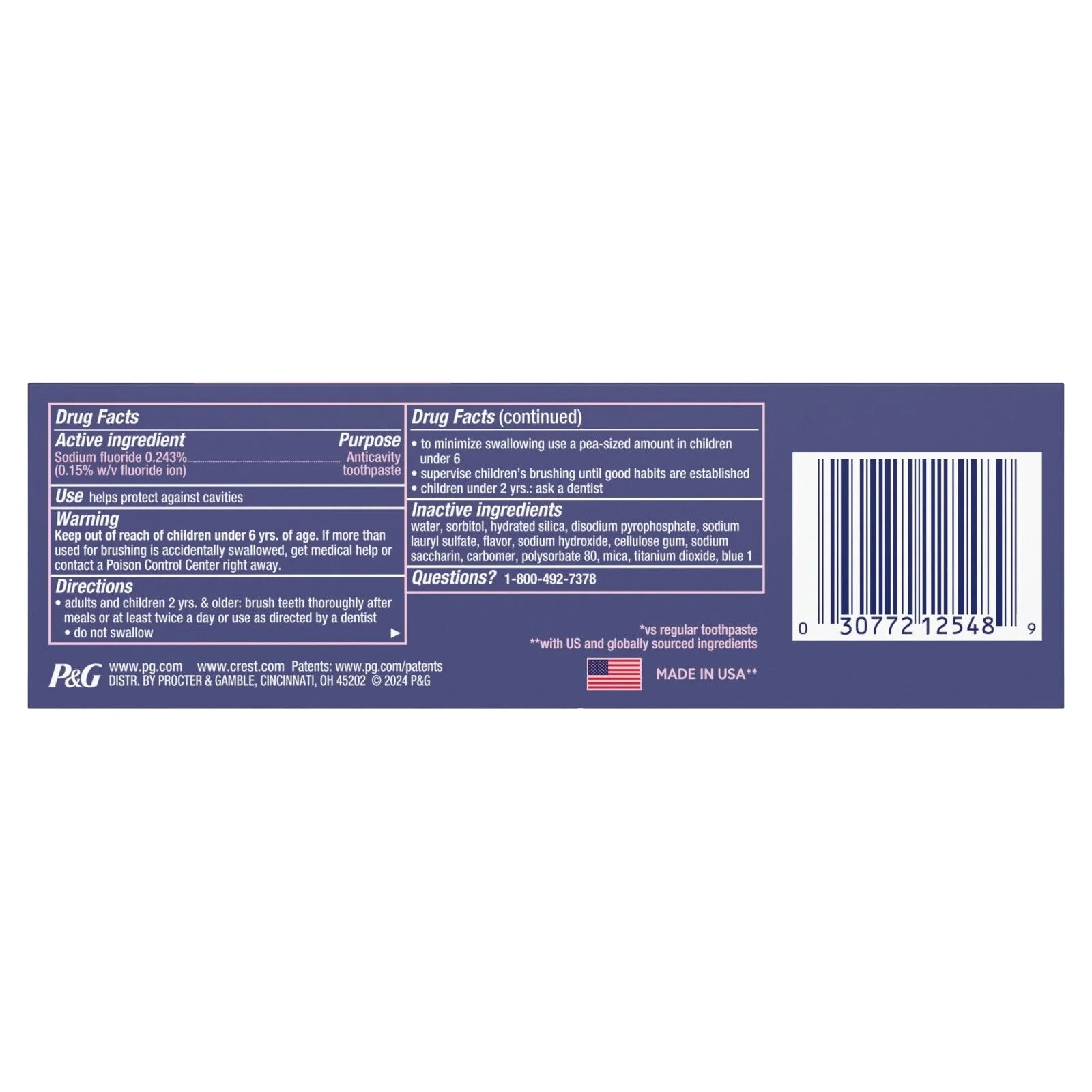 Crest 3D White Fluoride Anticavity Whitening Toothpaste, Radiant Mint, 2.4 OZ - Image 2