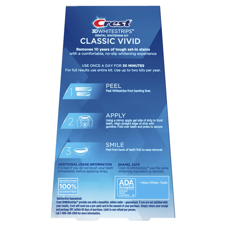 Crest 3D WhiteStrips Classic Vivid 20 Strips - Image 2