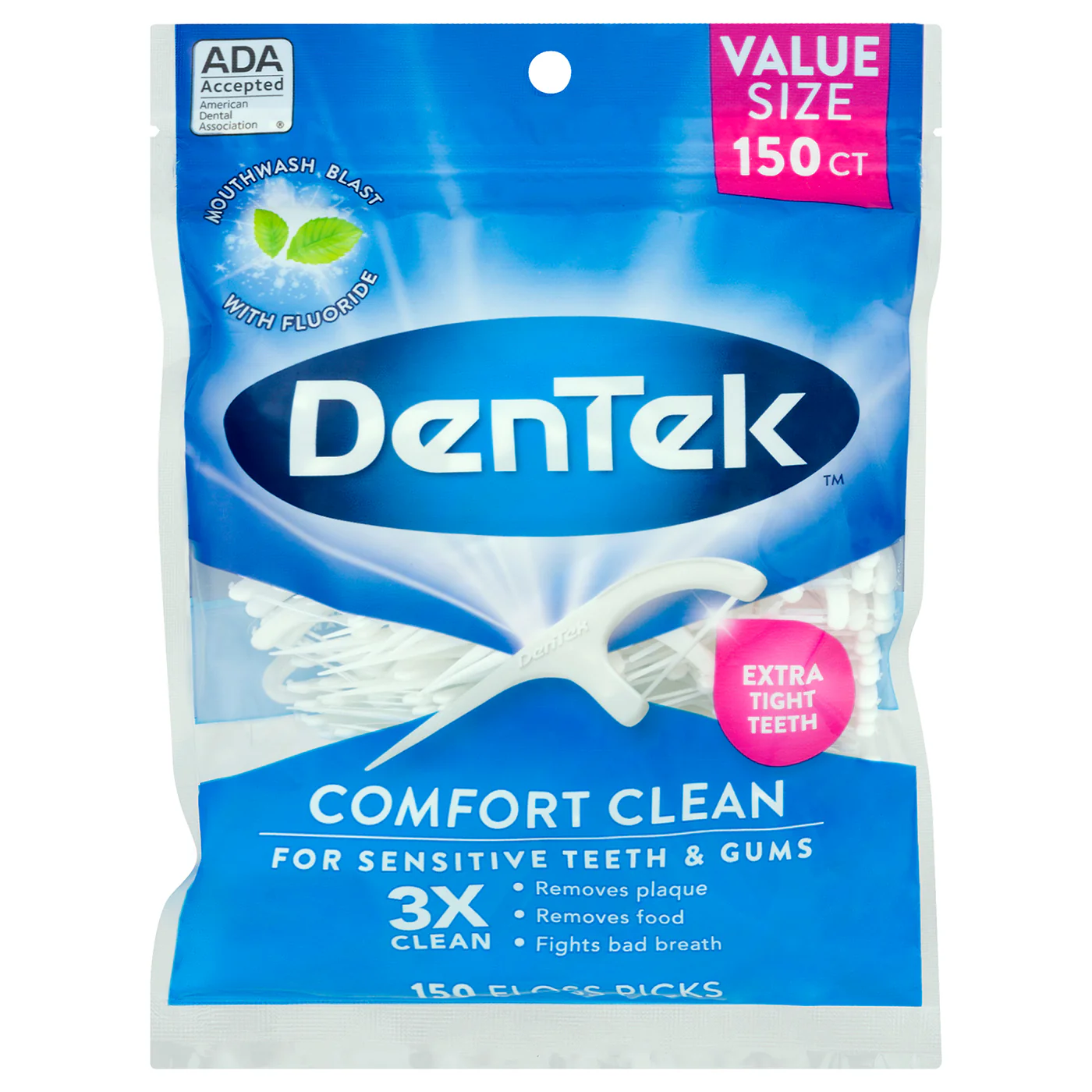 DenTek, Comfort Clean®, Sensitive Gums Floss Picks, 150 Floss Picks
