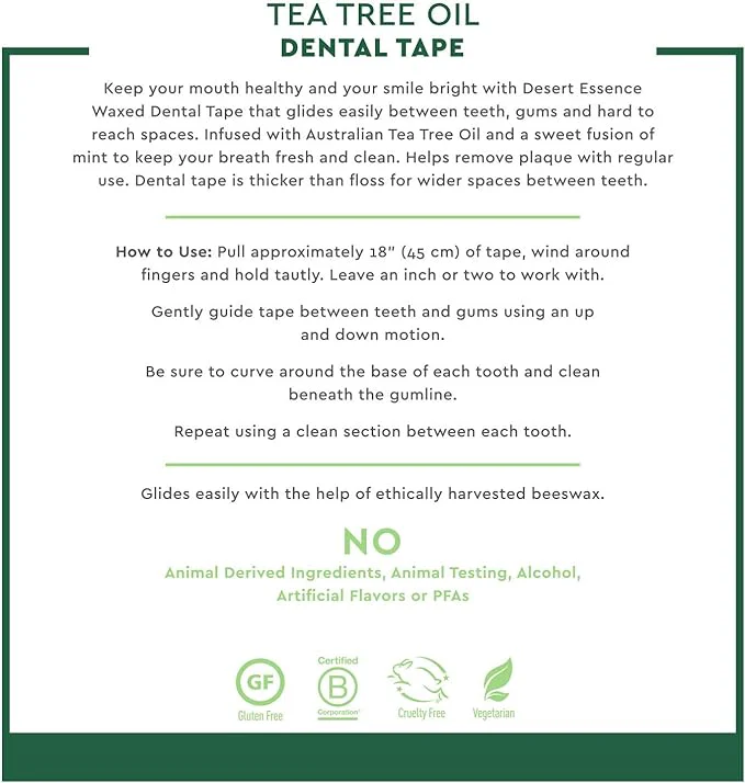 Desert Essence Dental Tape Tea Tree Oil 30 yd - Image 2