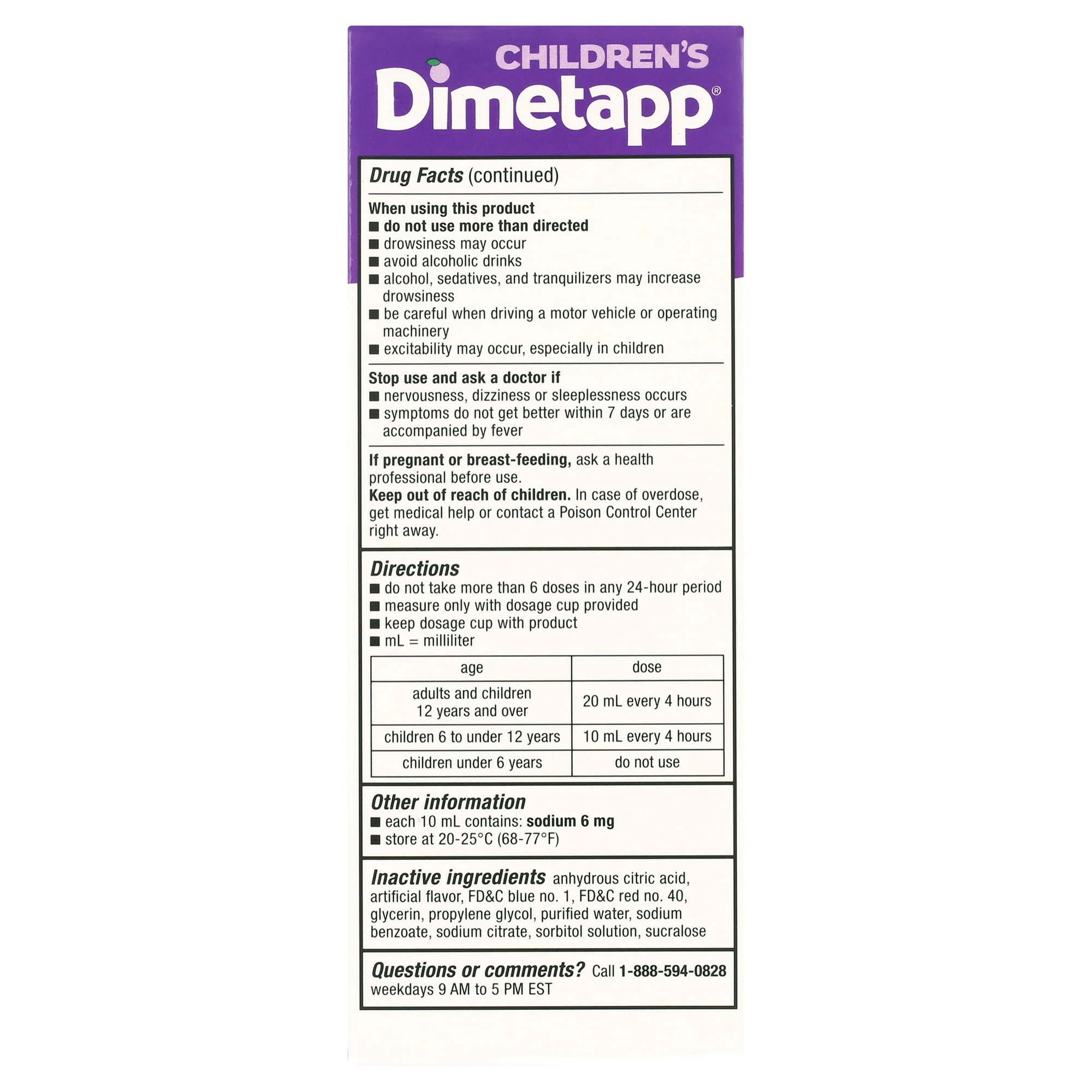Dimetapp Children's Cold & Allergy Grape 8oz - Image 2